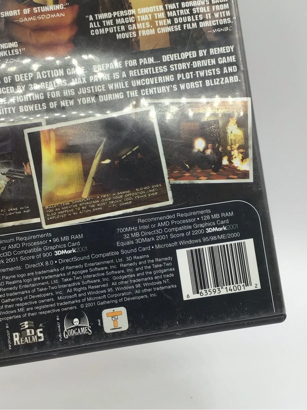 Max Payne PC CD ROM Complete With Manual Insert Remedy Classic Game